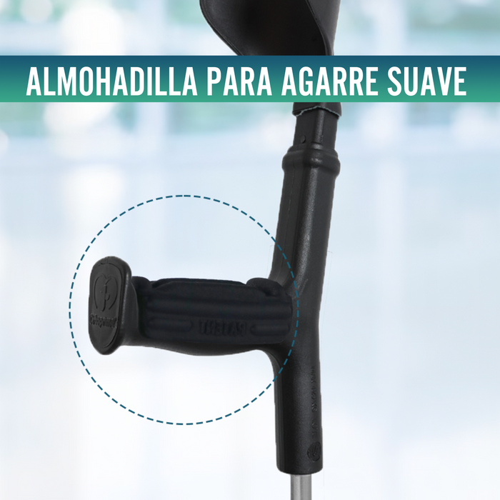 Pack Completo Muletas Ortopédicas + Almohadillas + Conteras Anchas