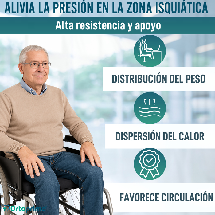 Cojín Antiescaras Visco Gel Zona Isquiática 85 kg/m3
