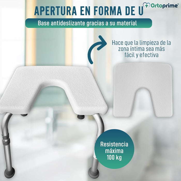 Taburete de Baño Ortopédico Forma de U | Regulable