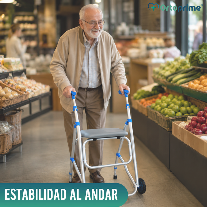 Andador de Aluminio Plegable con Asiento