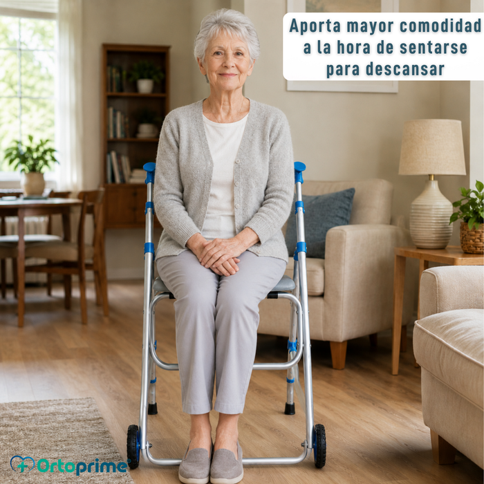 Andador de Aluminio Plegable con Asiento