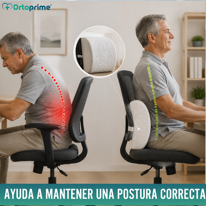 Cojín de Espuma Viscoelástica Lumbar | Blanco