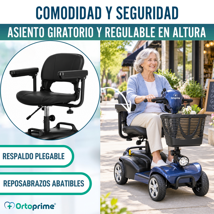 Scooter Eléctrico Desmontable 4 Ruedas con Batería Extraíble