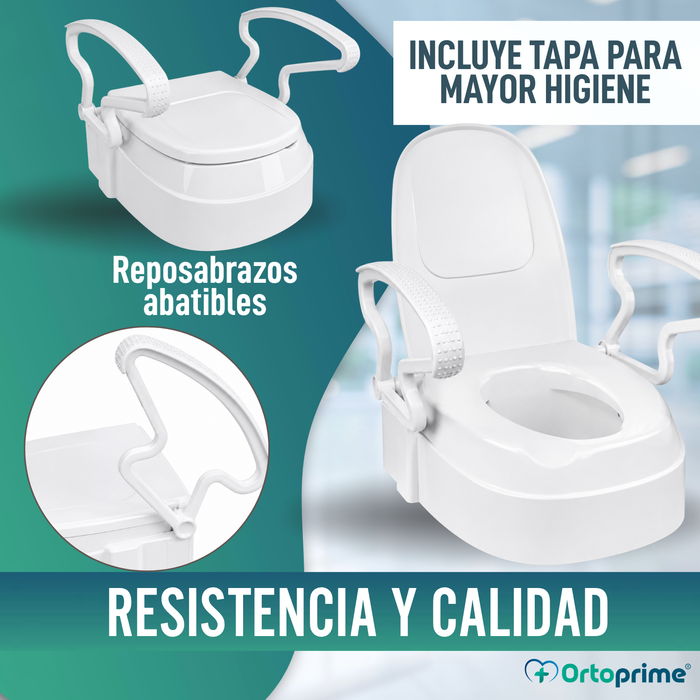 Elevador WC Regulable en 3 Altura | Alzador WC con Tapa