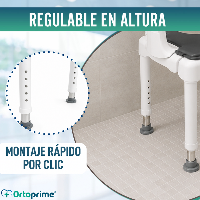 Silla Ducha 3 en 1 Forma de U | Taburete Baño Antideslizante
