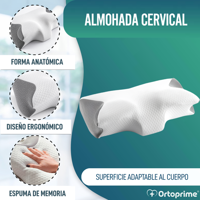 Almohada Ergonómica Viscoelástica para Cervical con Contorno