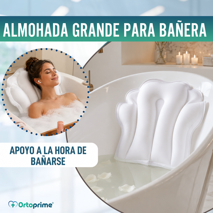 Cojín Bañera Inflable con Ventosas Respaldo para Espalda