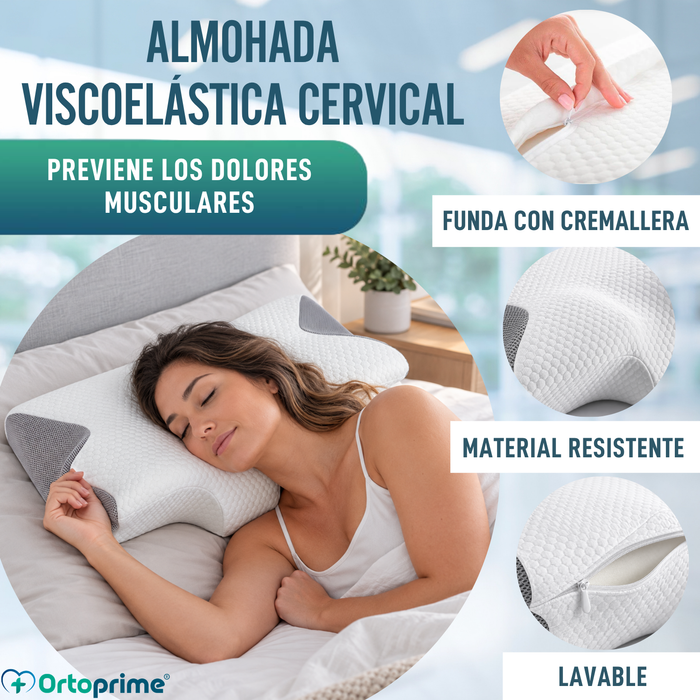 Almohada Ergonómica Viscoelástica para Cervical con Contorno