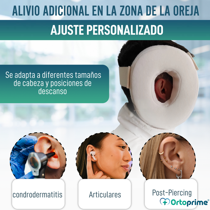 Cojín Antiescaras para Oreja con Agujero Central | Ajustable