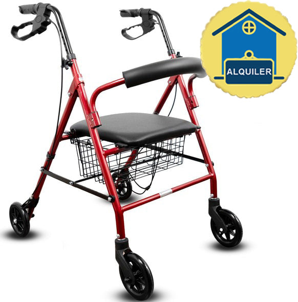 ALQUILER MENSUAL Andador Ortopédico Plegable Rollator Cuatro Ruedas