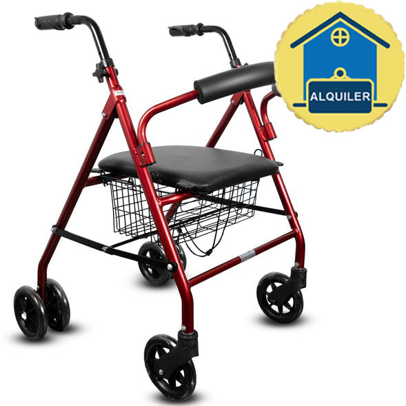 ALQUILER MENSUAL Andador Ortopédico Plegable Rollator Cuatro Ruedas