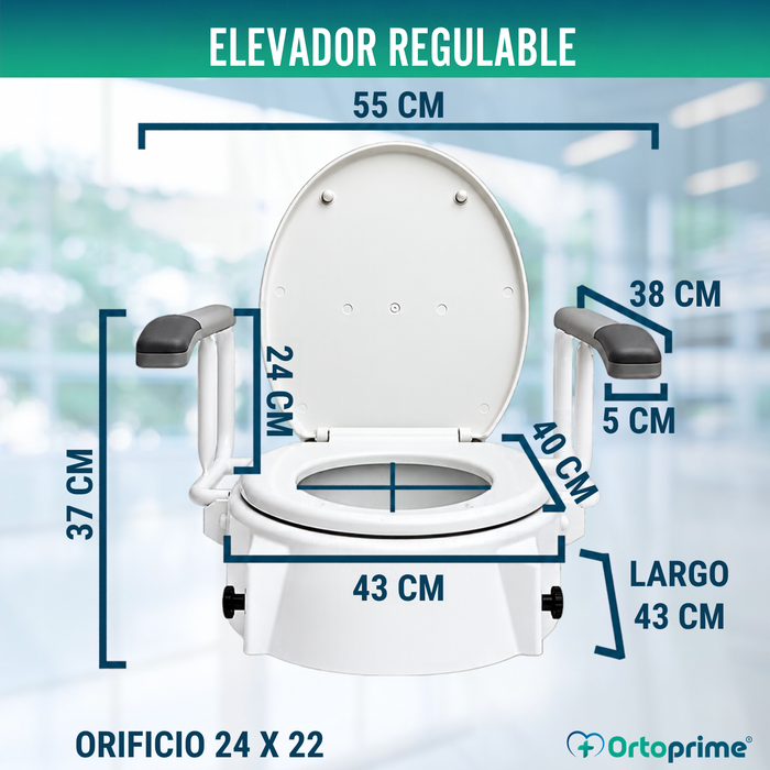 Elevador WC Inclinable 6-10-15cm Resistance