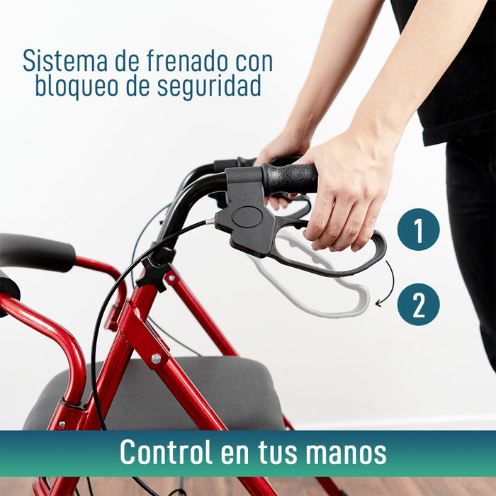 ALQUILER MENSUAL Andador Ortopédico Plegable Rollator Cuatro Ruedas