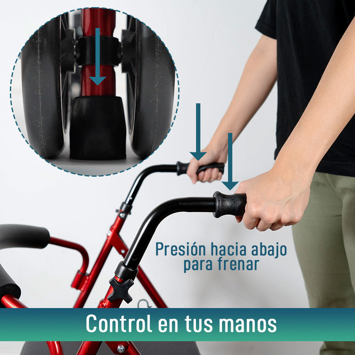 ALQUILER MENSUAL Andador Ortopédico Plegable Rollator Cuatro Ruedas