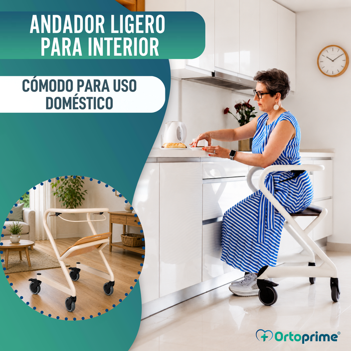 Andador Rollator con Asiento y Freno Central | Uso Interior