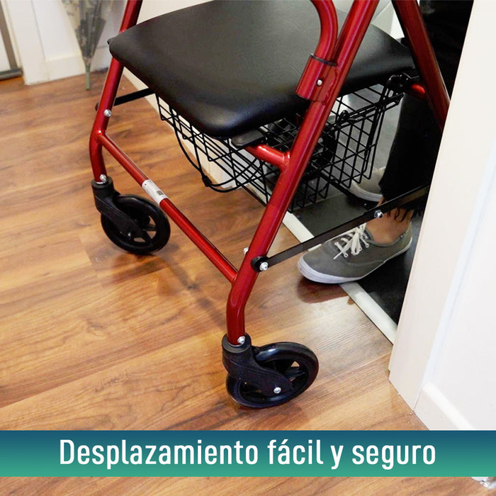 ALQUILER MENSUAL Andador Ortopédico Plegable Rollator Cuatro Ruedas
