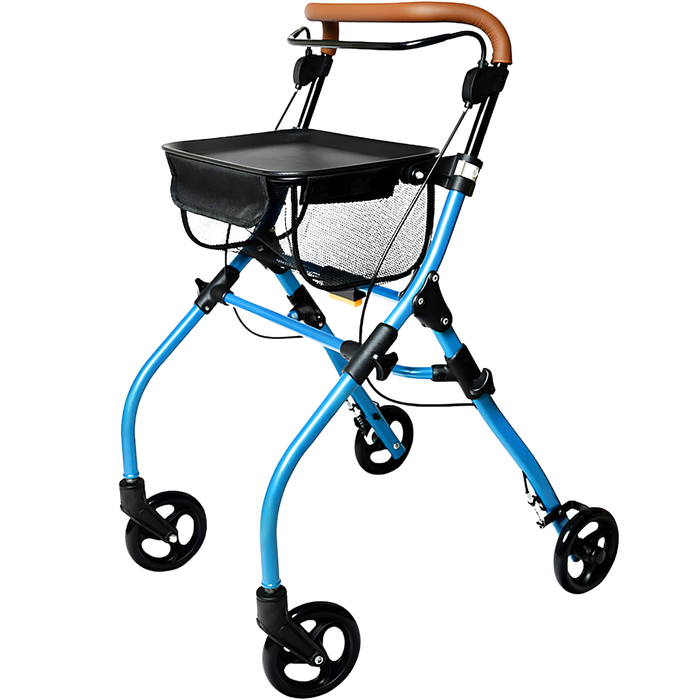 Andador Rollator Plegable de Interior con Bandeja Portaobjetos