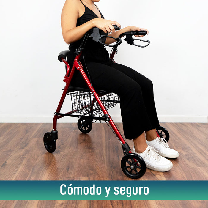 ALQUILER MENSUAL Andador Ortopédico Plegable Rollator Cuatro Ruedas
