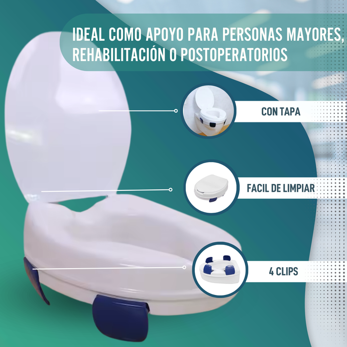 Elevador WC Clip Con Tapa 11 cm