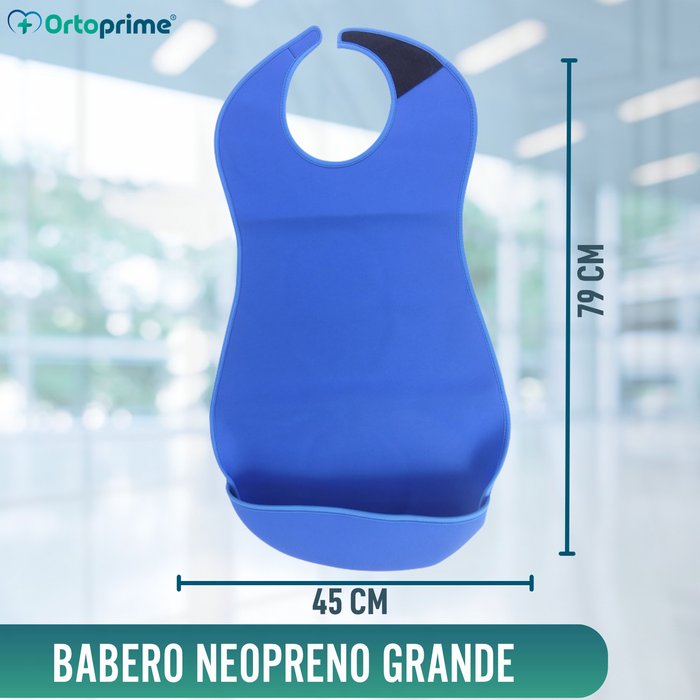 Babero Adulto Reutilizable de Neopreno con Solapa | Dos Tallas