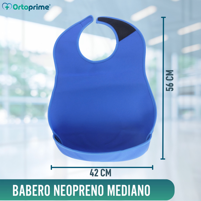 Babero Adulto Reutilizable de Neopreno con Solapa | Dos Tallas