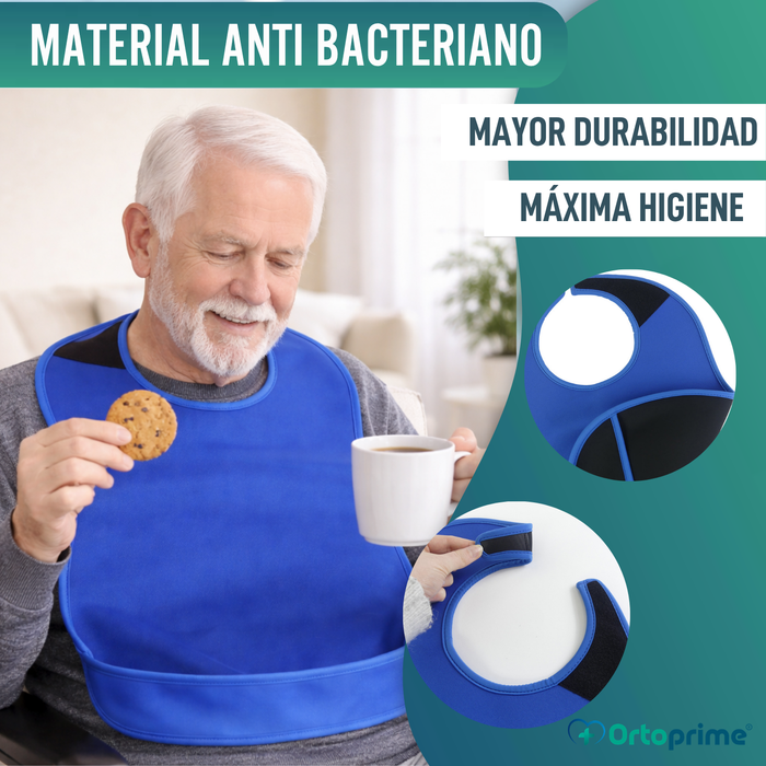 Babero Adulto Reutilizable de Neopreno con Solapa | Dos Tallas