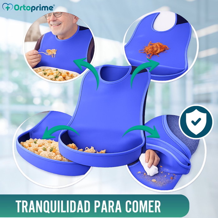 Babero Adulto Reutilizable de Neopreno con Solapa | Dos Tallas