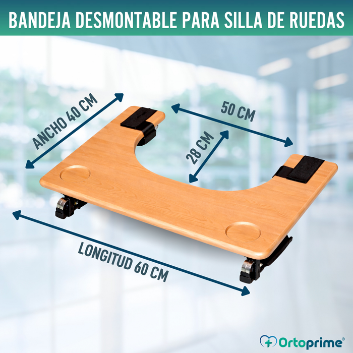 Bandeja para Silla de Ruedas | Mesa Auxiliar Portátil con Portavasos