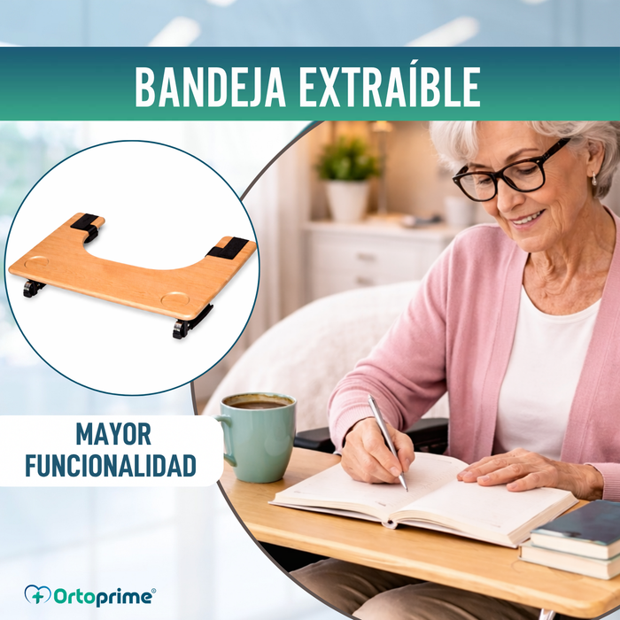 Bandeja para Silla de Ruedas | Mesa Auxiliar Portátil con Portavasos