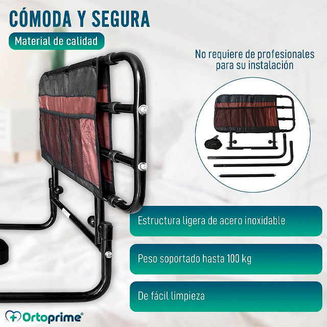 Barandilla Extensible con Sistema Abatible Plegable para Cama
