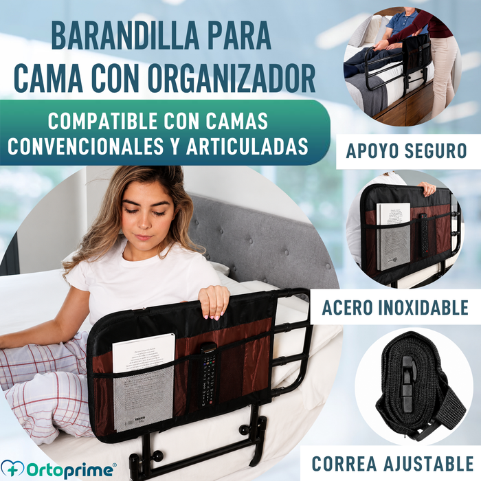 Barandilla para la Cama de Adulto con Bolsillos Extensible