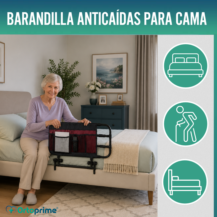 Barandilla para la Cama de Adulto con Bolsillos Extensible