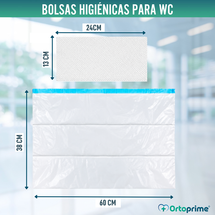 Bolsas Inodoro  Desechables con Almohadillas y Asas | Pack 50