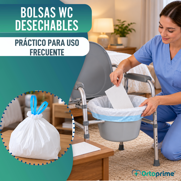 Bolsas Inodoro  Desechables con Almohadillas y Asas | Pack 50