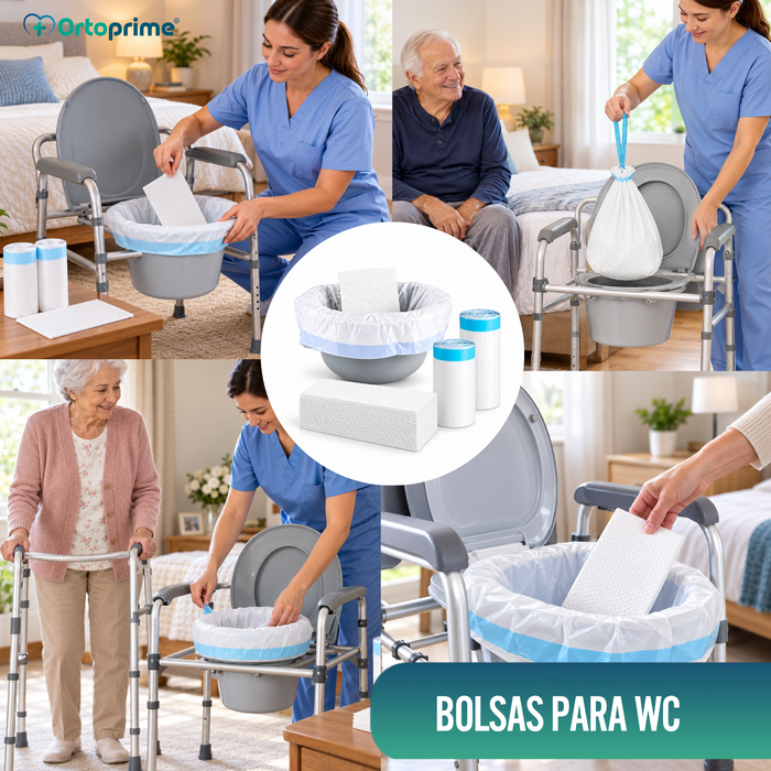 Bolsas Inodoro  Desechables con Almohadillas y Asas | Pack 50