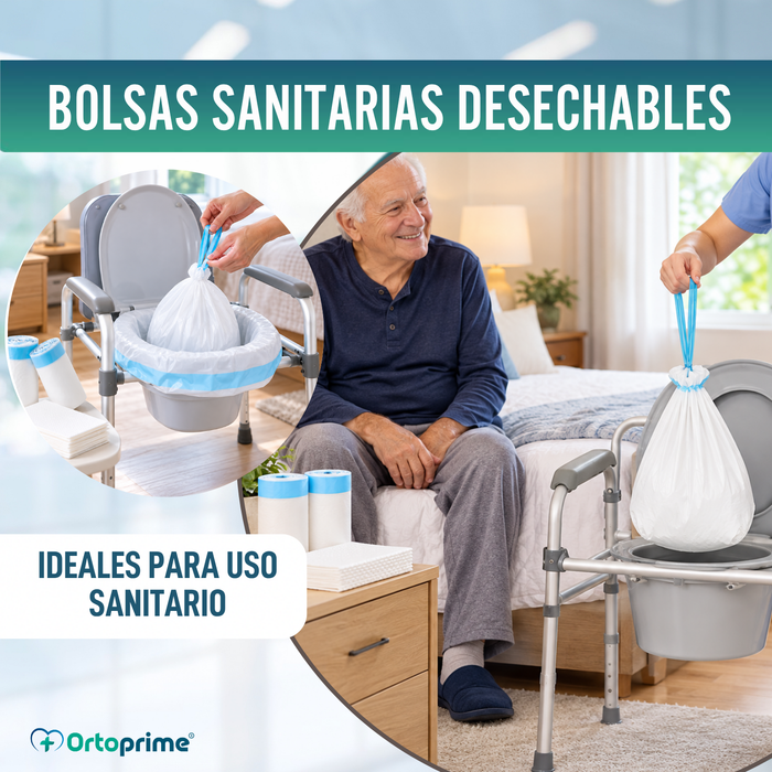 Bolsas Inodoro  Desechables con Almohadillas y Asas | Pack 50