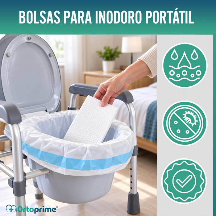Bolsas Inodoro  Desechables con Almohadillas y Asas | Pack 50