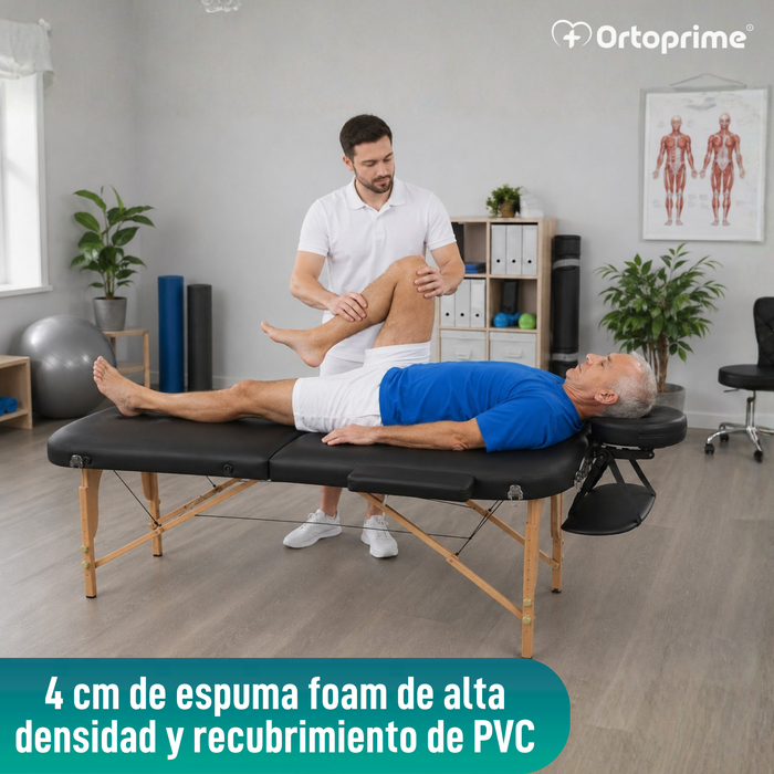 Camilla Profesional Fisioterapia Plegable de Madera 3 Cuerpos