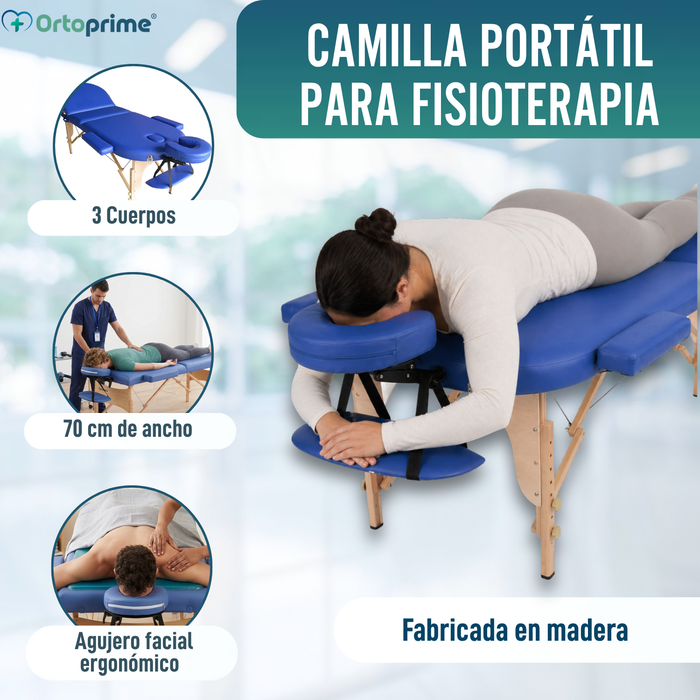 Camilla Profesional Fisioterapia Plegable de Madera 3 Cuerpos