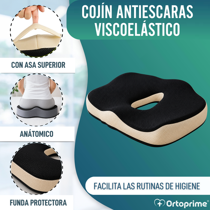 Cojín Antiescaras Viscoelástico Ergonómico con Orificio Coxis