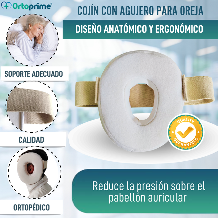 Cojín Antiescaras para Oreja con Agujero Central | Ajustable