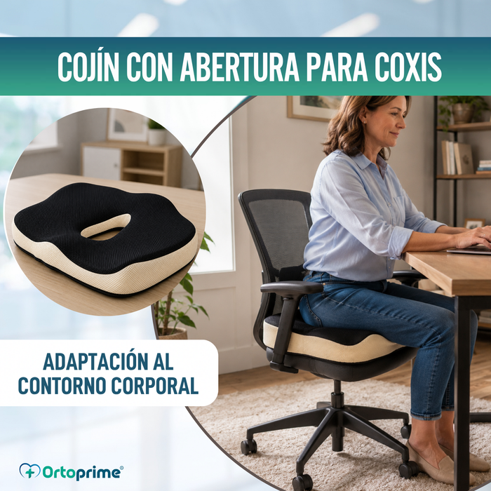 Cojín Antiescaras Viscoelástico Ergonómico con Orificio Coxis