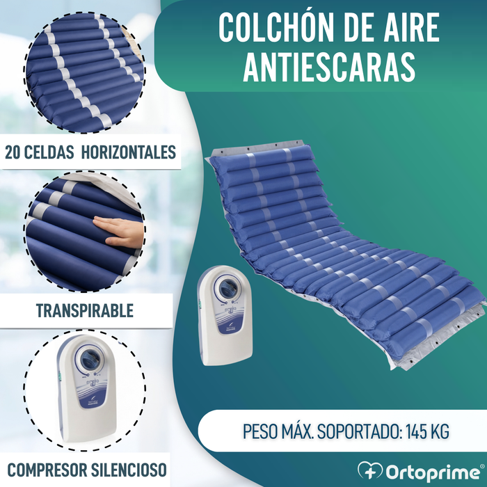 Colchón Antiescaras Celdas Intercambiables Compresor PROTECTIVE