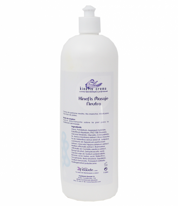 Pack Masaje: Crema Masaje Neutra Kinefis 1L + Aceite Masaje Neutro 500 ml