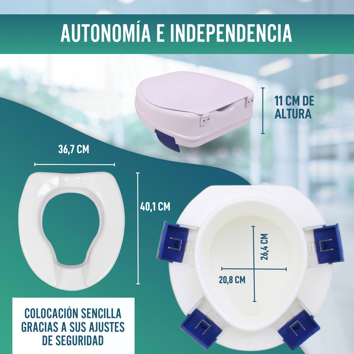 Elevador WC Clip Con Tapa 11 cm