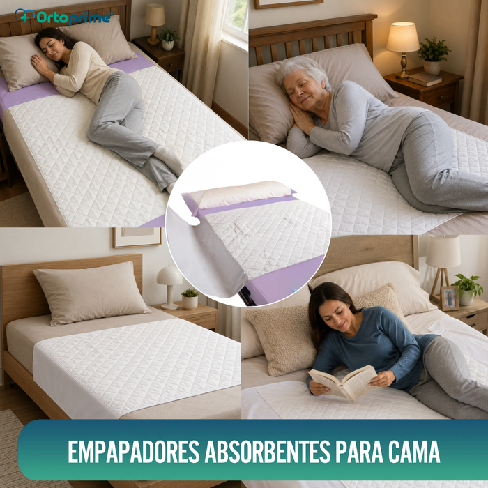 PACK 2 Empapadores Absorbentes Eco Lavables Cama 135cm 3,15 Litros/m2