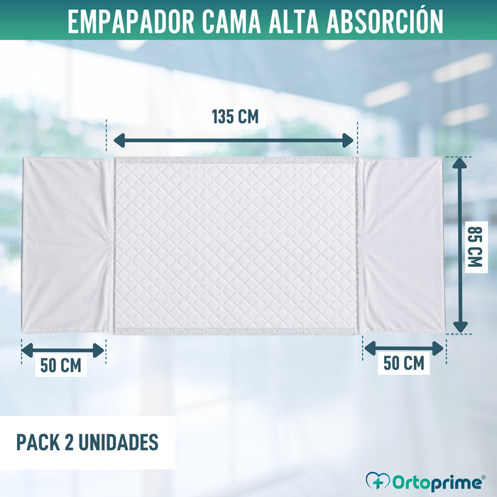 PACK 2 Empapadores Super Absorbentes Cama 135 cm 4,65 Litros/m2