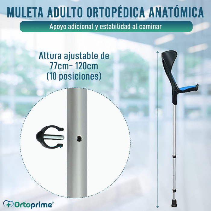 Muletas Regulables Anatómicas Azules | Pack 2 Unidades