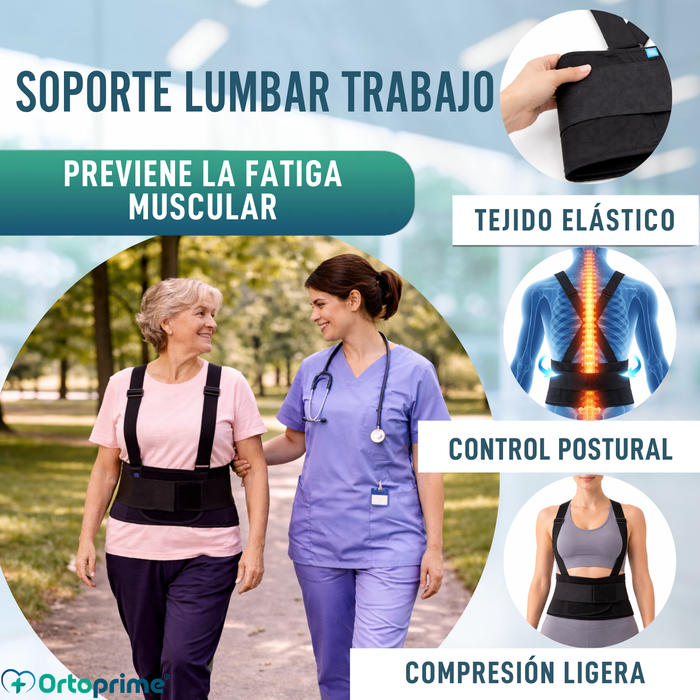 Faja Laboral Lumbosacrosa con Tirantes | Órtesis Ajustable