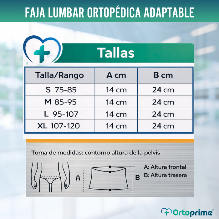 Faja Laboral Lumbosacrosa con Tirantes | Órtesis Ajustable